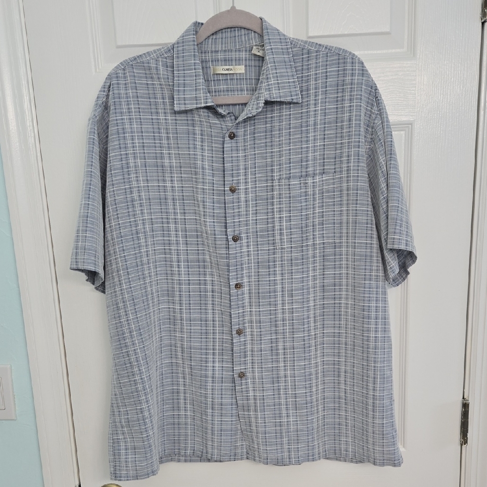 Cubavera Blue Casual Button Down Shirt
